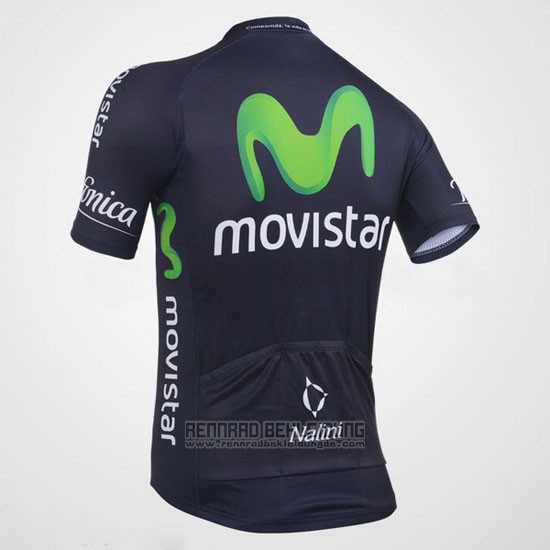 2013 Fahrradbekleidung Movistar Shwarz Trikot Kurzarm und Tragerhose